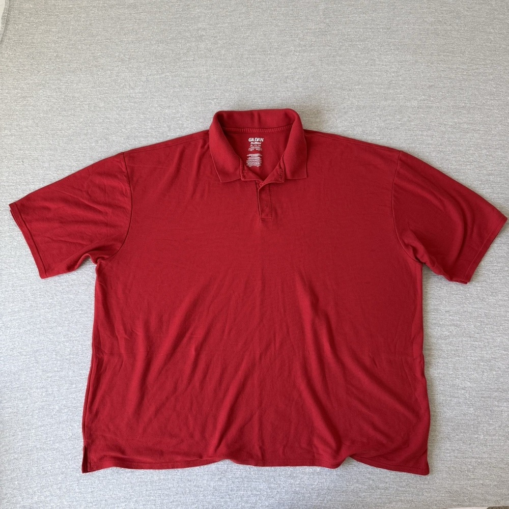 Gildan Dry Blend Men's Polo Shirt 5XL Red Cotton Short Sleeve